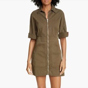 Veronica Beard Olive Green Zip-Up Dress